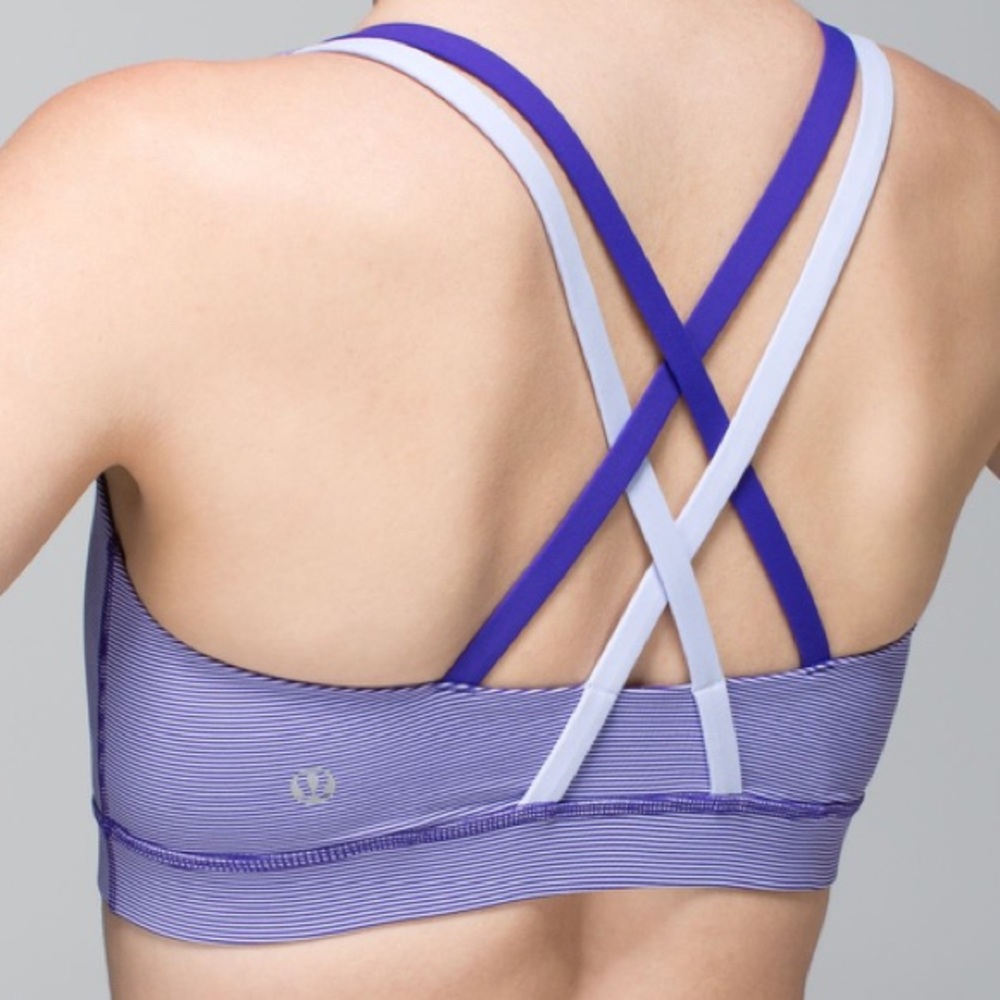Lululemon Energy sports bra purple stripe size xs